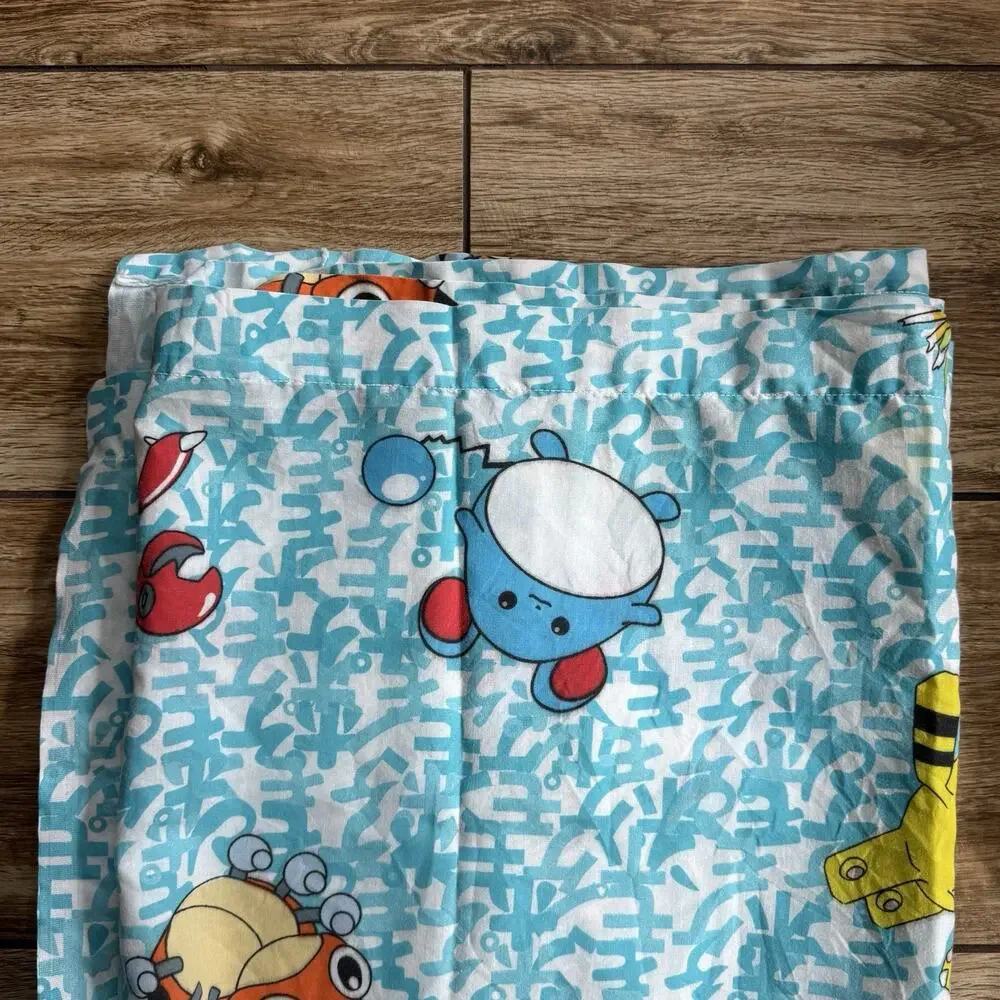 Vintage 1998 Pokemon Twin Bedding 1 Flat Sheet Pikachu Fabric Craft